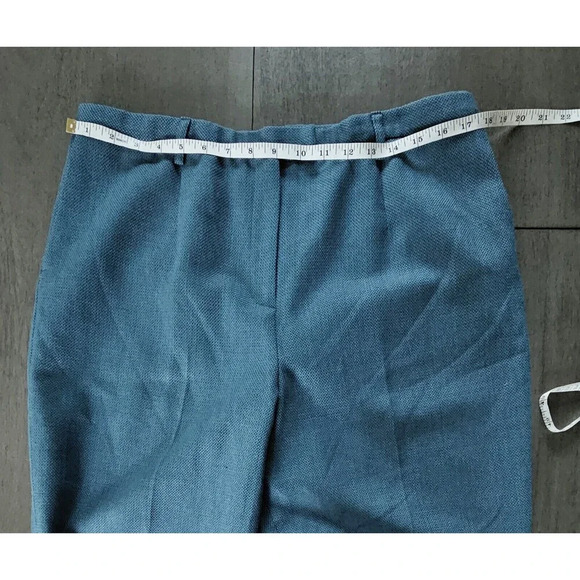 Pendleton Women’s Virgin Wool Herringbone Pants Peacock Blue Size 16 Academia - Picture 8 of 9